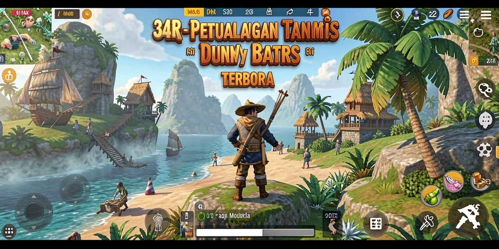 Screenshot gameplay 34R yang menunjukkan keindahan dunia terbuka.