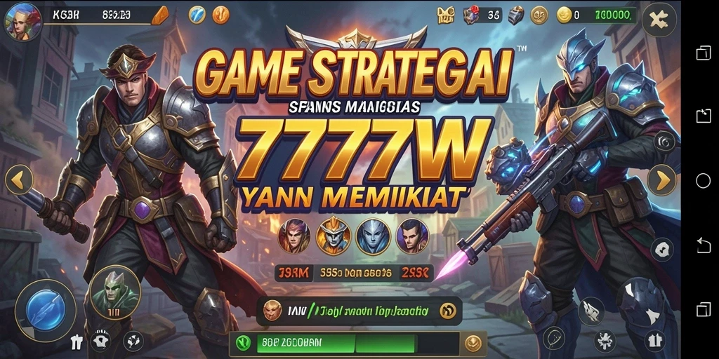 Tampilan gameplay menarik dari 7777W dengan aksi strategi.