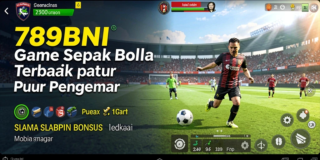 Screenshot utama 789BNI menampilkan suasana pertandingan sepak bola yang intens.