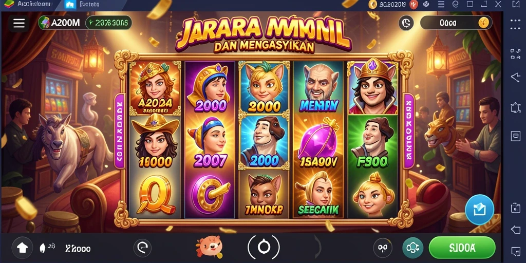 Screenshot A200M menampilkan gameplay Slot yang seru dan grafis menarik.