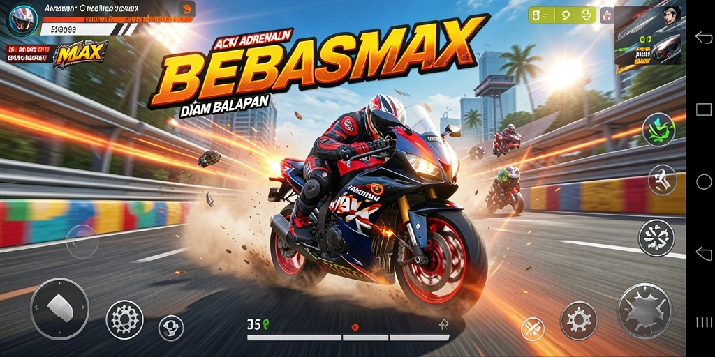 Gameplay seru dengan balapan motor yang menegangkan.