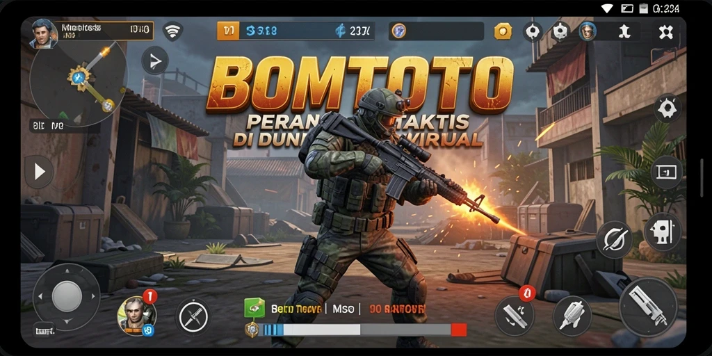 Gameplay intens dalam BOMTOTO dengan taktik pertempuran yang mendebarkan.