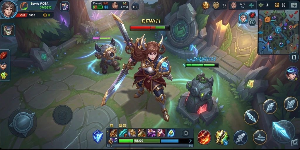 Gameplay menarik dalam DEWI11 dengan pertarungan tim yang seru.