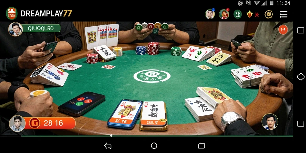 Screenshot menunjukkan gameplay seru dari QiuQiu.