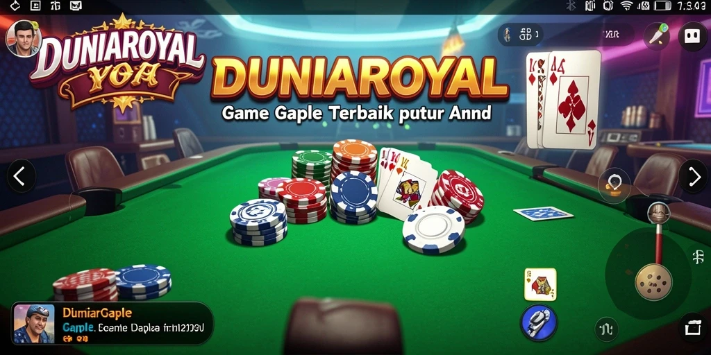 Tangkapan layar DUNIAROYAL menampilkan permainan Gaple yang seru.