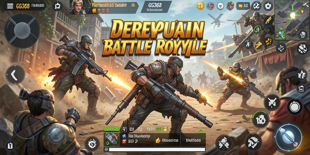 Tampilan screenshot menunjukkan aksi intens permainan Battle Royale.