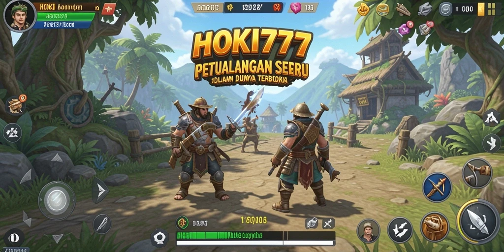 Tampilan seru gameplay HOKI777 dalam dunia terbuka.