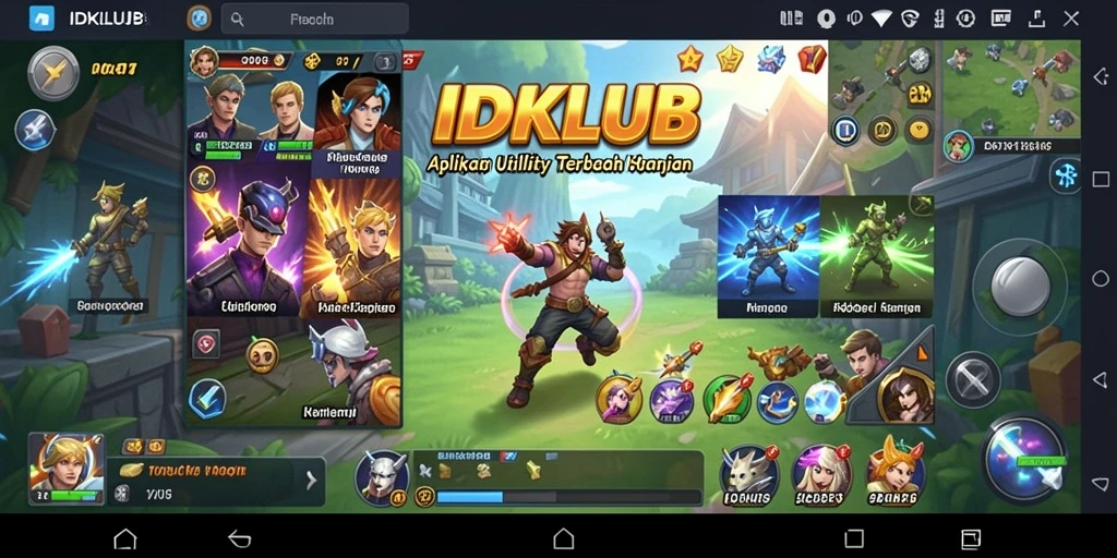 Screenshot utama IDKLUB yang menunjukkan berbagai fitur aplikasi Utility.