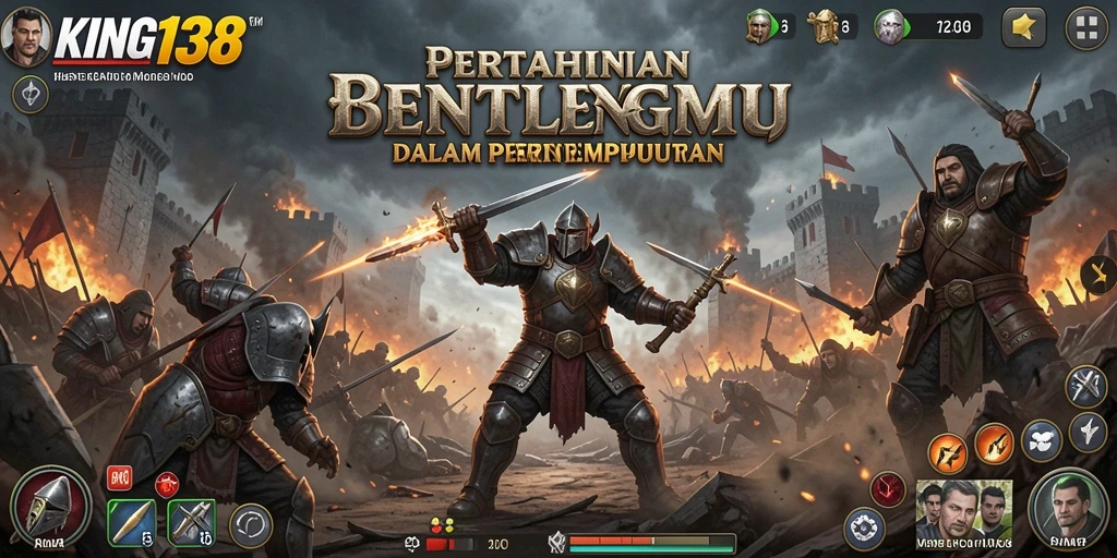 Screenshot menunjukkan aksi pertahanan menara yang seru di KING138.