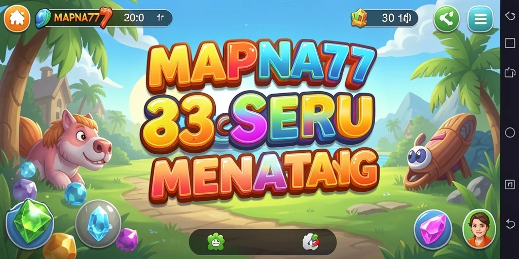 Tampilan gameplay seru di MAPNA777 dengan kombinasi warna-warni.