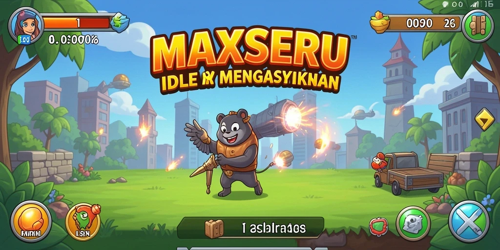 Tampilan gameplay Idle yang menonjol dan menarik dari MAXSERU.