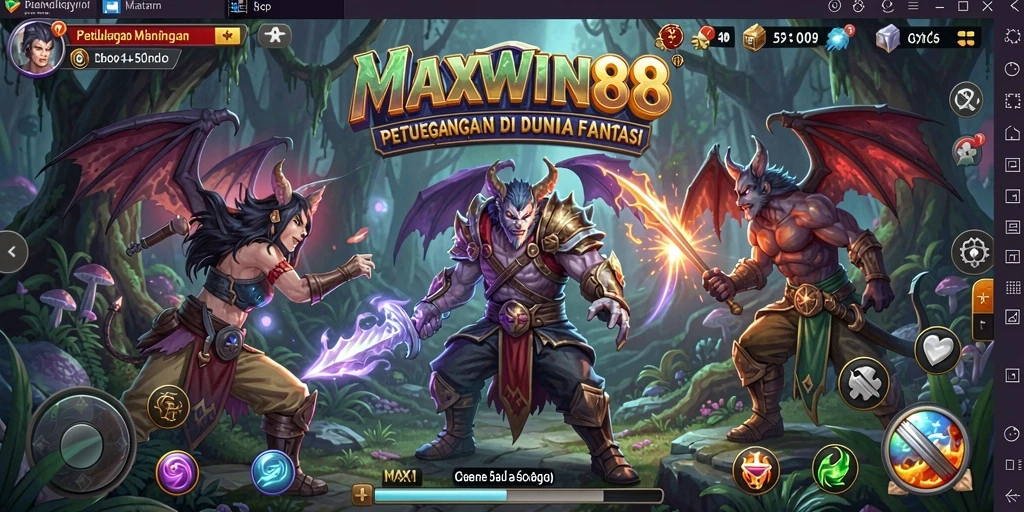 Screenshot utama MAXWIN88 menampilkan aksi petualangan yang seru dan grafis menakjubkan.