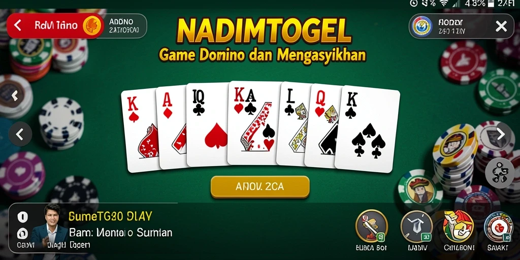 Tampilan gameplay NADIMTOGEL yang seru dan menarik dalam permainan domino.