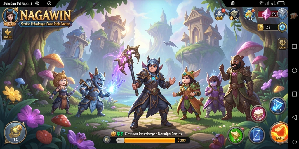 Screenshot NAGAWIN menampilkan karakter dalam petualangan seru di dunia fantasi.