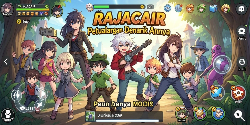 Tampilan gameplay RAJACAIR yang menampilkan aksi karakter Anime.
