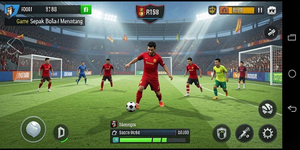 Tampilan gameplay RI188 yang menegangkan di lapangan sepak bola.