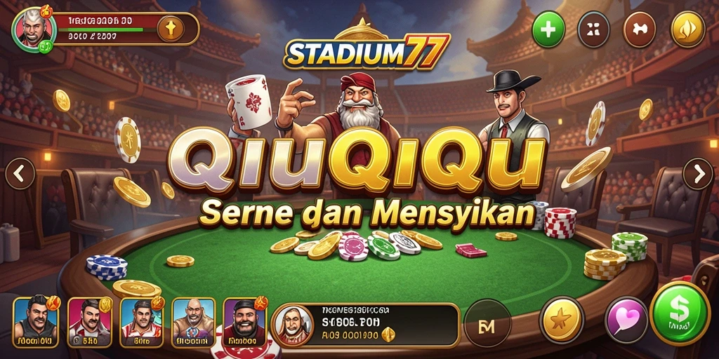 Tampilan menarik dari gameplay QiuQiu di STADIUM77.