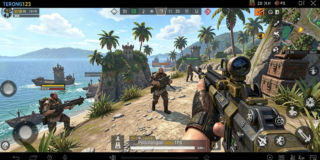 Screenshot gameplay TPS yang menampilkan aksi seru dan karakter pemain.